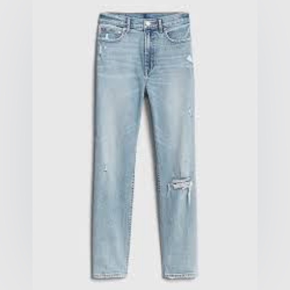 NWOT GAP High Rise Distressed Cigarette Jeans Secret Smoothing Pockets Womens 27 - Picture 2 of 14